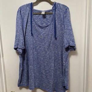 Lane Bryant Size 26/28 Livi Active Pullover Heather Blue Hoodie Lightweight